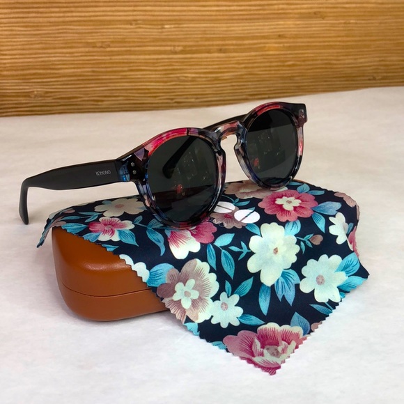 KOMONO Clement  Sunglasses floral black pink (NEW) ? round main image 6